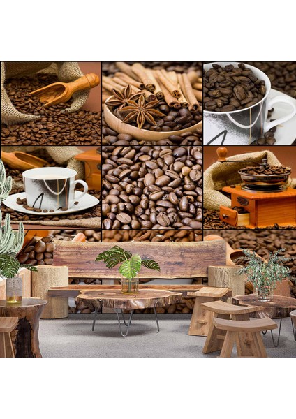Kahve Çekirdeği Cafe Duvar Kağıdı Baskı