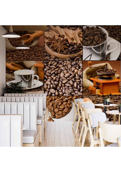 Kahve Çekirdeği Cafe Duvar Kağıdı Baskı