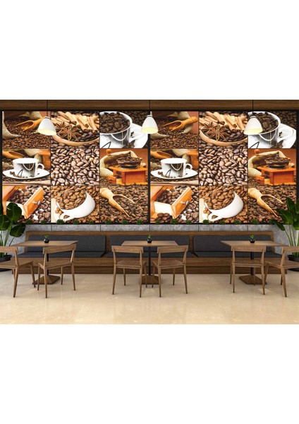 Kahve Çekirdeği Cafe Duvar Kağıdı Baskı