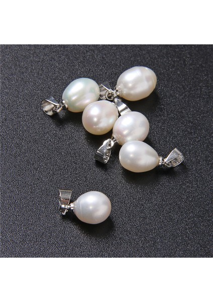 Beyaz Lot 8*9mm Gerçek Tatlı Su Incisi Kolye Kadınlar Için Beyaz Oval Doğal Inci Kolye Takı Yapımı Için Bilezik Kolye (Yurt Dışından)