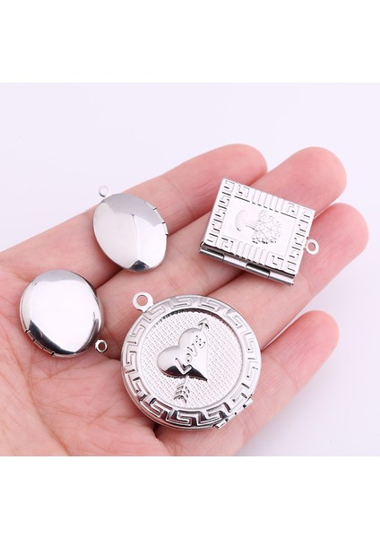 E10 Unnaıer Geometrik Yuvarlak Fotoğraf Kolye Kutusu Kolye Titanyum Çelik Paslanmaz Çelik Metal El Yapımı Diy Aksesuarları Takı (Yurt Dışından) modelleri