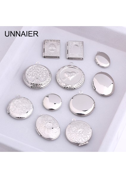 E10 Unnaıer Geometrik Yuvarlak Fotoğraf Kolye Kutusu Kolye Titanyum Çelik Paslanmaz Çelik Metal El Yapımı Diy Aksesuarları Takı (Yurt Dışından) fırsatları