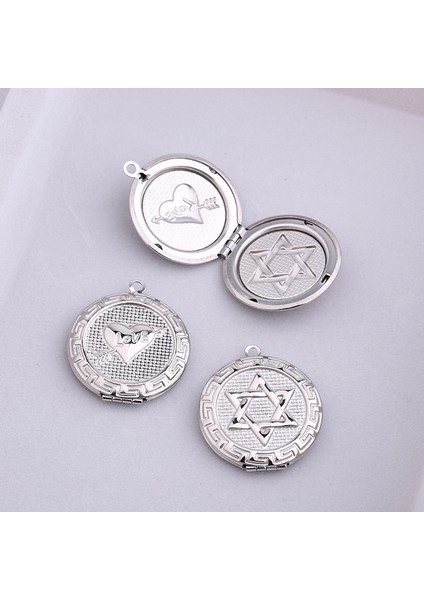 E10 Unnaıer Geometrik Yuvarlak Fotoğraf Kolye Kutusu Kolye Titanyum Çelik Paslanmaz Çelik Metal El Yapımı Diy Aksesuarları Takı (Yurt Dışından) indirimleri