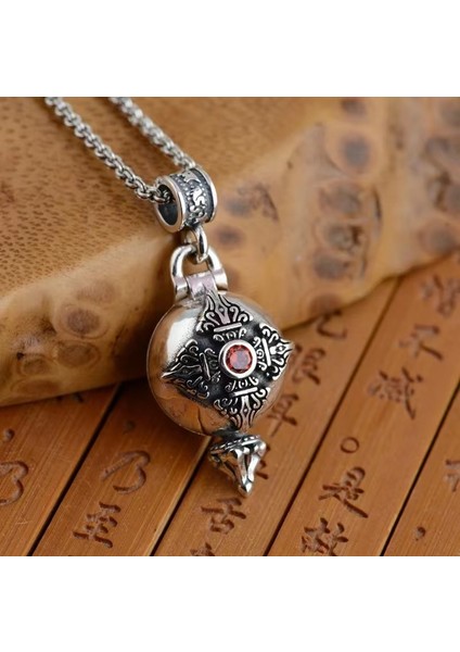 AL12879-GÜMÜŞ Yeni Claunk Gümüş Kaplama Metal Antika Parfüm Şişesi Kolye Kolye Erkekler Için Glamour Kişilik Parti Balo Takı (Yurt Dışından)