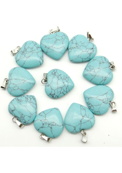 Aventurin Doğal Taş Opal Akik Kristal Kalp Şekli Kolye Charms Diy Küpe Kolye Takı Yapımı Dekoratif Lot (Yurt Dışından)