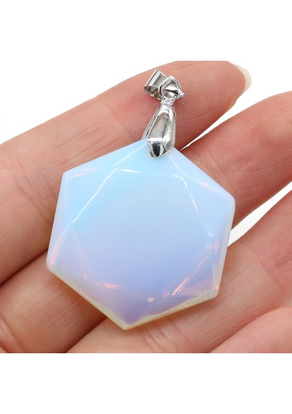 Opal Doğal Taş Kolye Reiki Heal Altıgen Lapis Lazuli Muska Trendy Takı Yapımı Için Dıy Kolye Küpe (Yurt Dışından)