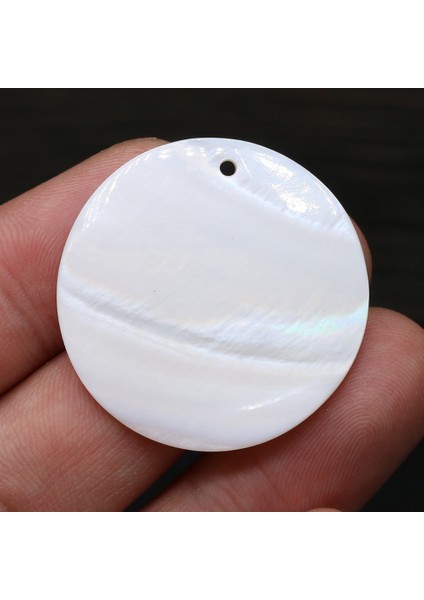 25X25MM Doğal Tatlı Su Kabuğu Beyaz Yuvarlak Kolye Takı Yapımı Için Dıy Kolye Bilezik Aksesuarları Kadın Hediyeler (Yurt Dışından)