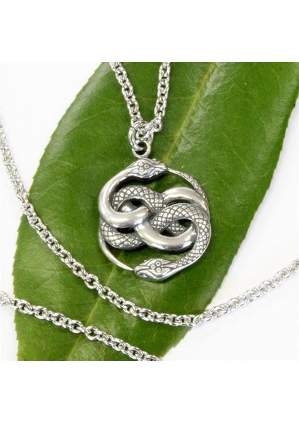 Gümüş Yeni Retro 8 Tipi Çift Ouroboros Kolye Kolye Kadın Moda Metal Sürgülü Hayvan Kolye Aksesuarları Parti Takı (Yurt Dışından) fırsatları