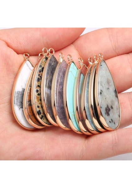 Amazonit Doğal Taş Mücevher Klasik Damla Kenar Kolye El Yapımı El Sanatları Dıy Zarif Kolye Kazak Zinciri Takı Aksesuarları Hediye Yapmak (Yurt Dışından) fırsatları