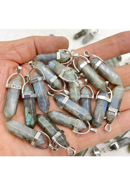 No.23 Doğal Taş Taş Kuvars Kristal Turkuaz Altıgen Sarkaç Reiki Charm Kolye Dıy Takı Yapımı Kolye (Yurt Dışından)