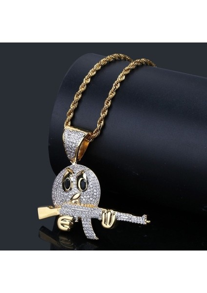 Kırmızı Kahverengi Moda Gotik Tarzı Noel Kafatası Palyaço Zirkon Kolye Kolye Erkekler Hip Hop Rock Parti Balo Takı (Yurt Dışından)
