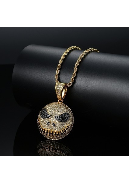 Kırmızı Kahverengi Moda Gotik Tarzı Noel Kafatası Palyaço Zirkon Kolye Kolye Erkekler Hip Hop Rock Parti Balo Takı (Yurt Dışından)