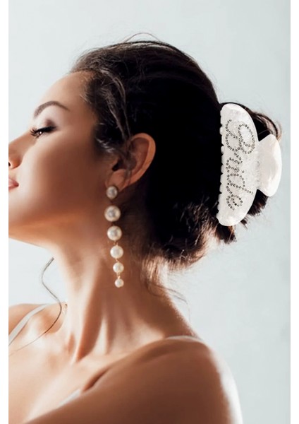 Beyaz Sedefli Bride Mandal Toka (Ölçü:10 Cm)