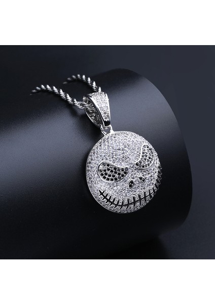 Kırmızı Kahverengi Moda Gotik Tarzı Noel Kafatası Palyaço Zirkon Kolye Kolye Erkekler Hip Hop Rock Parti Balo Takı (Yurt Dışından)