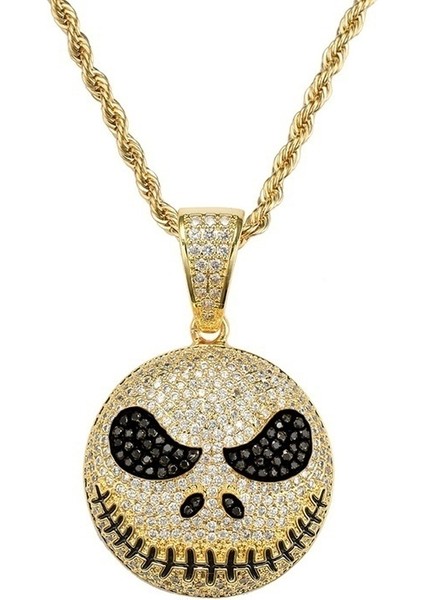 Kırmızı Kahverengi Moda Gotik Tarzı Noel Kafatası Palyaço Zirkon Kolye Kolye Erkekler Hip Hop Rock Parti Balo Takı (Yurt Dışından)