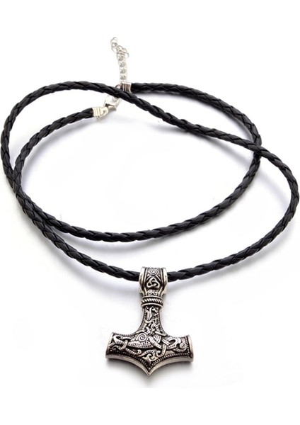 9184-GÜMÜŞ Iskandinav Viking Thor Odin Çekiç Kolye Erkekler Için Mjolnir Iskandinav Rune Muska Erkek Kolye Kolye Takı (Yurt Dışından)