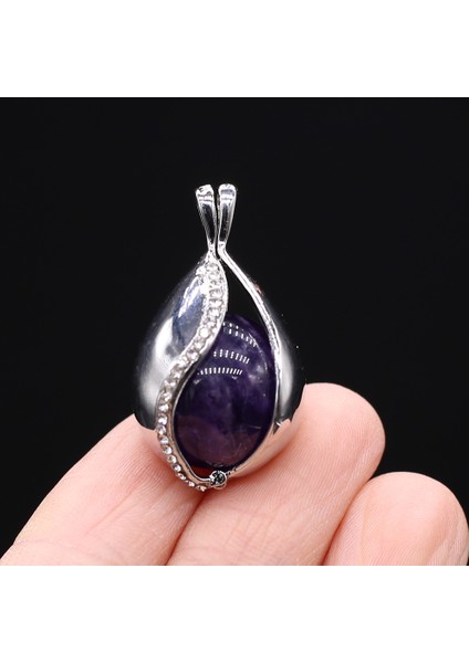 Ametist Kadın Kolye Kolye Doğal Taş Kafes Kolye Takı Yapımı Için Dıy Kadın Kolye Bilezik Hediye Aksesuarı (Yurt Dışından)