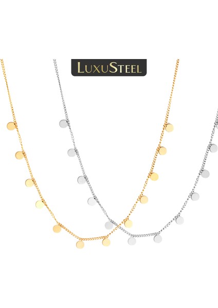 Altın Tarzı NE247401S Luxusteel Minik Küçük Kolye Gerdanlık Kolye Kadınlar Için Kızlar Paslanmaz Çelik Moda Zarif Sikke Yıldız Bebek Ayak Charm Takı (Yurt Dışından) fiyatları