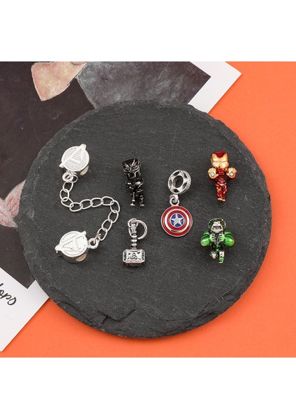 PJ0191 Marvel Süper Kahraman Boncuk Kolye Takı Avengers Örümcek Adam Demir Adam Bilezik Charm Takı Kolye Dıy Aksesuarları Li Hediyeler (Yurt Dışından)