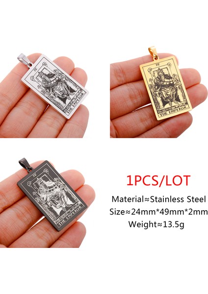 Gümüş Tarzı Imparator 22 Tarot Kartları Kolye Kolye Paslanmaz Çelik Binbaşı Arcana Kehanet Takılar Takı Kişiselleştirilmiş Kolye Yapımı Hediye Dıy (Yurt Dışından)