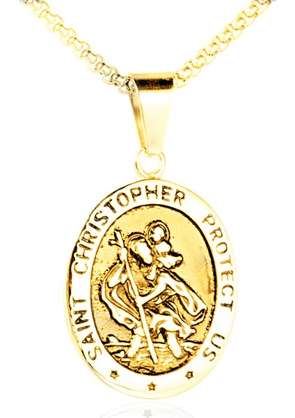 Altın Hip Hop St Christopher Kolye Erkekler Için Vintage Antik Yunan Muska Kolye Kolye Takı Hediye (Yurt Dışından)