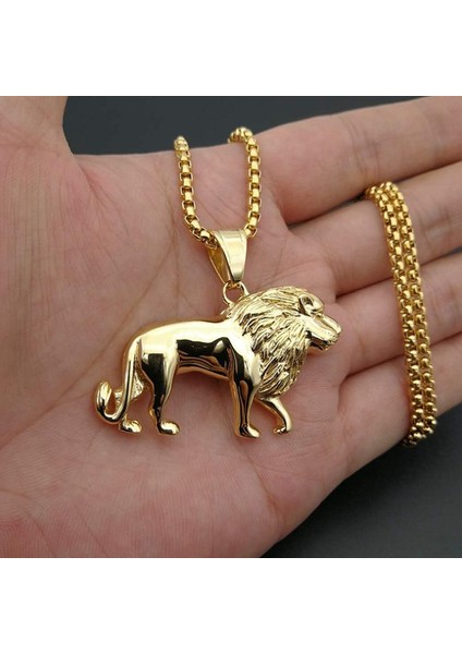 A20643-ALTIN Clareative Tasarım Altın Renk Aslan Kolye Kolye Erkekler Için Trendy Otoriter Hayvan Kolye Sokak Parti Takı Hediye (Yurt Dışından) fırsatları