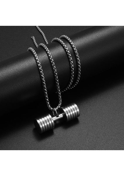 C Erkekler Kadınlar Paslanmaz Çelik Spor Kolye Halter Halter Dambıl Kolye Kolye Punk Hip Hop Spor Spor Takı (Yurt Dışından)