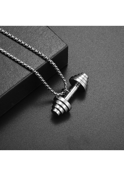 C Erkekler Kadınlar Paslanmaz Çelik Spor Kolye Halter Halter Dambıl Kolye Kolye Punk Hip Hop Spor Spor Takı (Yurt Dışından)