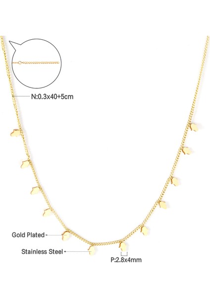 Altın Tarzı NE246101S Luxusteel Minik Küçük Kolye Gerdanlık Kolye Kadınlar Için Kızlar Paslanmaz Çelik Moda Zarif Sikke Yıldız Bebek Ayak Charm Takı (Yurt Dışından)