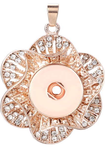 No.6 Boyutu Yeni Yapış Kolye Kolye Gül Altın Renk Kolye Fit Snap Düğmesi Moda Yapış Takı Kolye Hediye (Yurt Dışından)