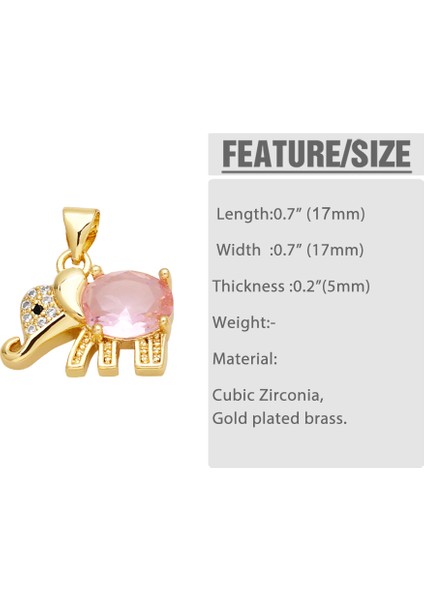 Yeşil Ocesrıo Trendy Renkli Oval Kristal Fil Kolye Kolye Bakır Altın Kaplama Hayvan Figürlü Mücevherat Yapımı Malzemeleri PDTB146 (Yurt Dışından)