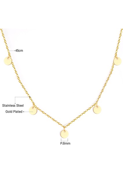 Altın Tarzı NE221301S Luxusteel Minik Küçük Kolye Gerdanlık Kolye Kadınlar Için Kızlar Paslanmaz Çelik Moda Zarif Sikke Yıldız Bebek Ayak Charm Takı (Yurt Dışından)