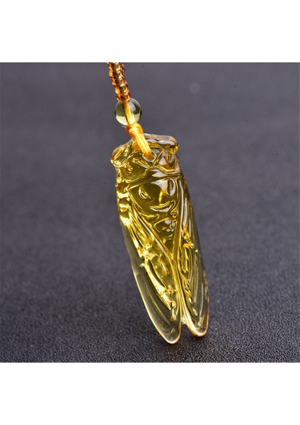 S18 Doğal Topaz El Oyma Çin Ağustosböceği Yeşim Kolye Charm Sitrin Moda Takı Kadın Erkek Kolye Hediye Için (Yurt Dışından)