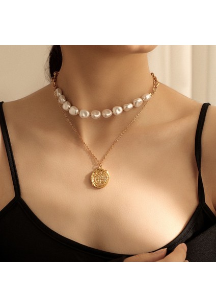 X2273 Ins Moda Barok Inci Kolye Kolye Kadın Kızlar Için Klavikula Zinciri Trendy Parti Düğün Chocker Aksesuarları Takı Hediye (Yurt Dışından)