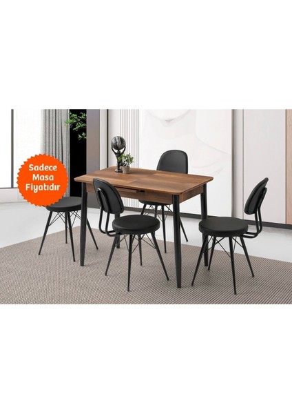 Ortadan Açılır Büyüyen Ahşap Yemek Masası Ceviz 80X130CM Sadece Masa Fiyatıdır