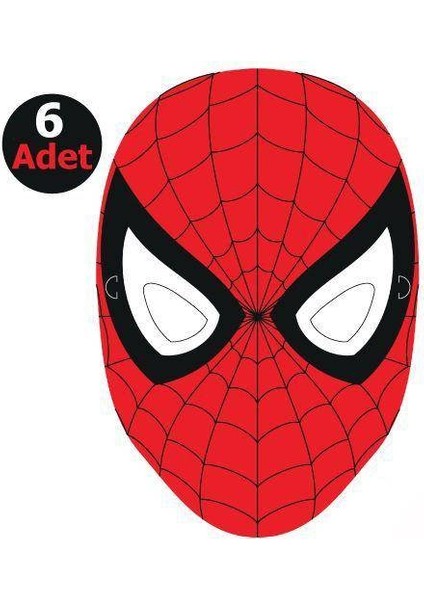 Spiderman Kağıt Maske (6 Adet)