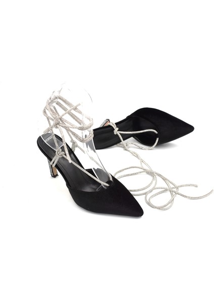 (Pine Cone) Taş Biye Detaylı Burnu Kapalı Topuklu Kadın Ayakkabı Siyah fiyatları