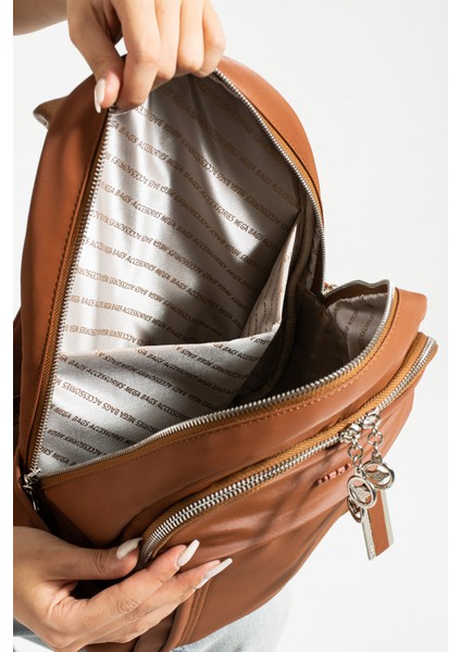 Button Kadın Saten Ayarlanbilir Askılı Sırt Çantası modelleri