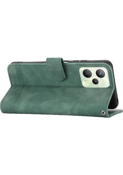 Realme C35 Manyetik Kapatma Bileklik Kart Yuvaları Premium Için Flip Case (Yurt Dışından) fırsatları