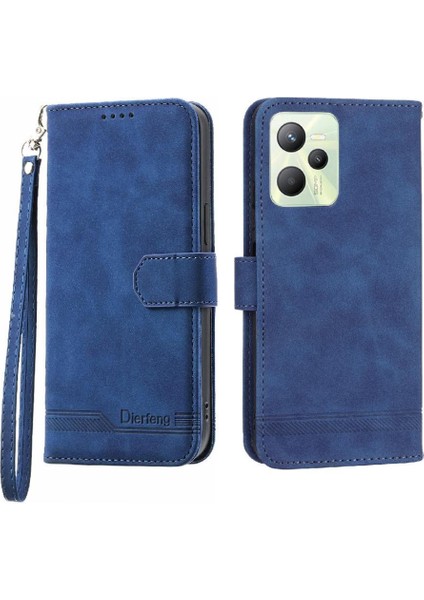 Realme C35 Manyetik Kapatma Bileklik Kart Yuvaları Premium Için Flip Case (Yurt Dışından)