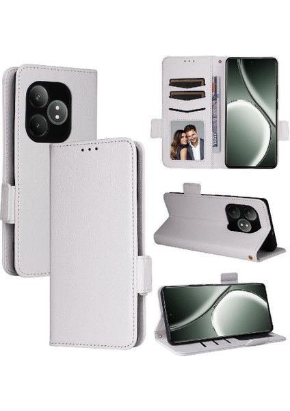 Realme Gt Neo6 Yan Toka Manyetik Kart Yuvaları Tutucu Pu Için Flip Case (Yurt Dışından) modelleri
