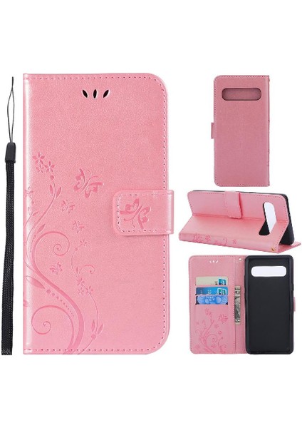 Samsung Galaxy S10 Artı Kickstand Bilek Kayışı Kart Tutucu Pu Için Filp Durumda (Yurt Dışından)