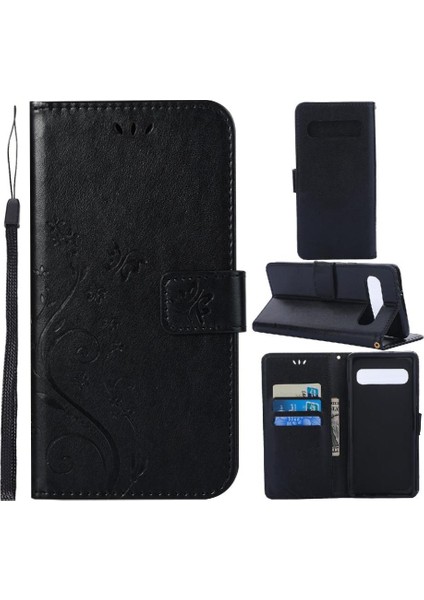 Samsung Galaxy S10 Artı Kickstand Bilek Kayışı Kart Tutucu Pu Için Filp Durumda (Yurt Dışından)