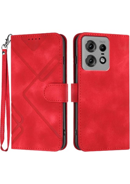 Motorola Kenar 50 Pro Manyetik Kapak Için Flip Case Kart Yuvası Standı ile Pu (Yurt Dışından)
