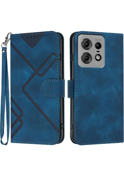 Motorola Kenar 50 Pro Manyetik Kapak Için Flip Case Kart Yuvası Standı ile Pu (Yurt Dışından)