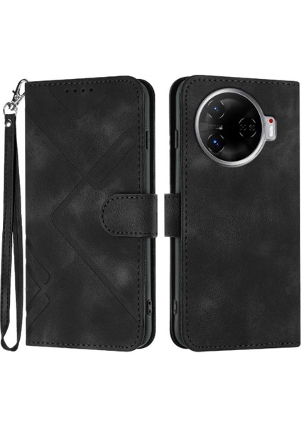Tecno Camon 30 Pro Pu Deri Flip Cüzdan Için Kart Yuvası ile Flip Case (Yurt Dışından)