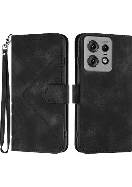 Motorola Kenar 50 Pro Manyetik Kapak Için Flip Case Kart Yuvası Standı ile Pu (Yurt Dışından)