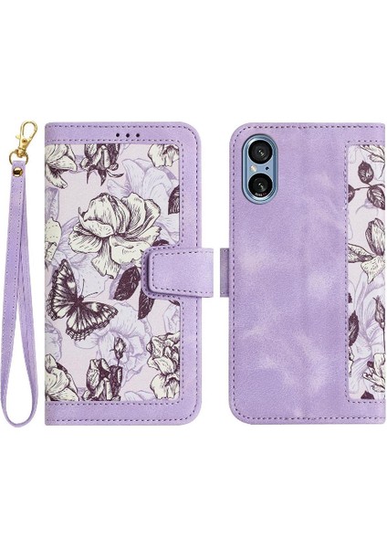 Sony Xperia 5 V Kart Tutucu Için Cüzdan Kılıf Kickstand Pu Deri Anti (Yurt Dışından)