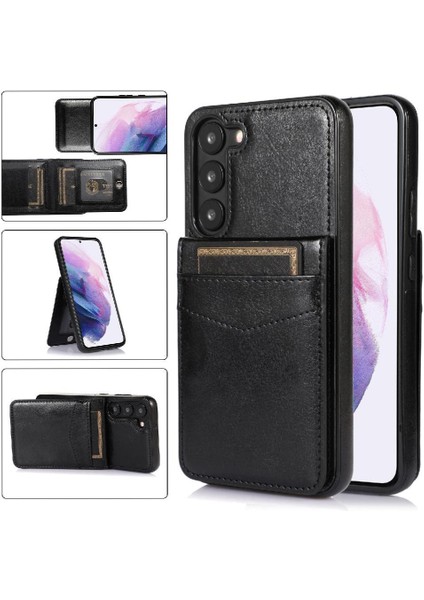 Samsung Galaxy S24 Premium Deri Kart Tutucu Manyetik ile Uyumlu (Yurt Dışından)