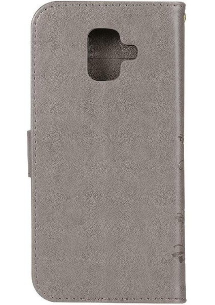 Samsung Galaxy A6 2018 Kickstand Manyetik Kapatma Kartı Pu Için Filp Durumda (Yurt Dışından)